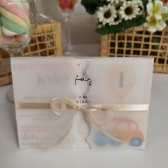 Convite tema Carrinho com capa em papel vegetal - Pacote c/ 10 unidades - comprar online
