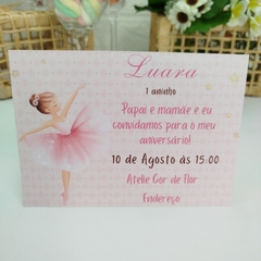 Convite Personalizado Bailarina com capa em papel vegetal - Pacote c/ 10 unidades - comprar online