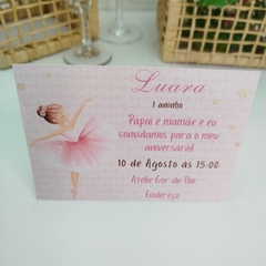 Convite Personalizado Bailarina com capa em papel vegetal - Pacote c/ 10 unidades na internet