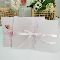 Convite Personalizado Bailarina com capa em papel vegetal - Pacote c/ 10 unidades - loja online