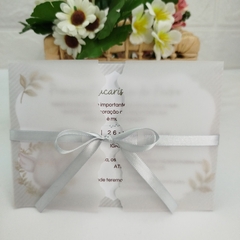 Convite tema Primeira Eucaristia com capa em papel vegetal - Pacote com 10 unidades - comprar online