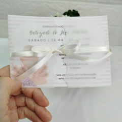 Imagem do Convite tema Batizado com capa em papel vegetal - Pacote com 10 unidades