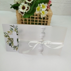 Imagem do Convite tema Batizado com capa em papel vegetal - Pacote com 10 unidades