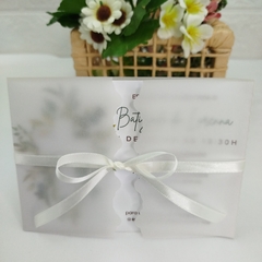 Convite tema Batizado com capa em papel vegetal - Pacote com 10 unidades - comprar online