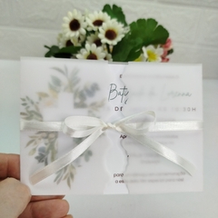 Convite tema Batizado com capa em papel vegetal - Pacote com 10 unidades - comprar online