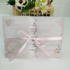 Convite tema Primeira Eucaristia com capa em papel vegetal - Pacote com 10 unidades - comprar online