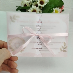 Convite tema Primeira Eucaristia com capa em papel vegetal - Pacote com 10 unidades - comprar online
