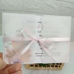 Convite tema Batizado com capa em papel vegetal - Pacote com 10 unidades - comprar online