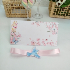 Convite Personalizado Jardim Encantado e Passarinhos - pacote c/10 unidades - Atelie Cor de Flor