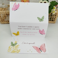 Imagem do Convite Personalizado Borboletas - pacote c/10 unidades