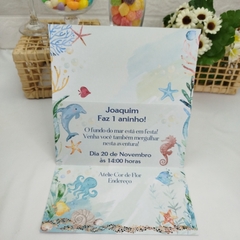 Convite Personalizado Fundo do Mar - pacote c/10 unidades na internet