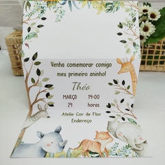 Convite Personalizado tema Bichinhos do Safari - pacote c/10 unidades na internet