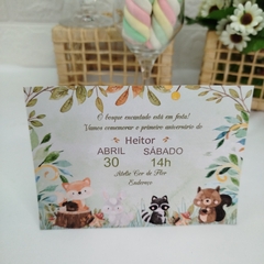 Imagem do Convite Personalizado tema Animaizinhos do Bosque - pacote c/10 unidades