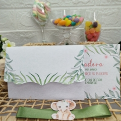 Convite Personalizado Bichinhos do Safari - Pacote c/ 10 unidades