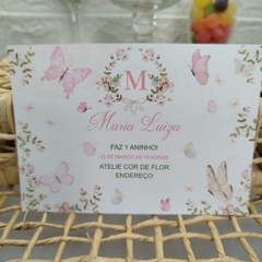 Convite Personalizado Borboletas - Pacote c/ 10 unidades - loja online