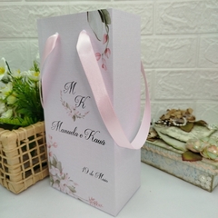 Sacola Personalizada para Convite de Padrinhos de Casamento - 10 unidades - Atelie Cor de Flor