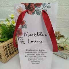 Sacola Personalizada para Casamento - pacote com 10 unidades - Atelie Cor de Flor