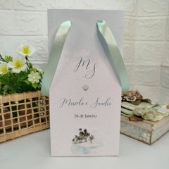 Sacola Personalizada para Convite de Padrinhos de Casamento - pacote com 10 unidades