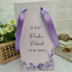 Sacola Personalizada para Convite de Padrinhos de Casamento - pacote com 10 unidades - Atelie Cor de Flor