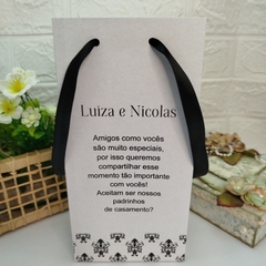 Sacola Personalizada para Convite de Padrinhos de Casamento - pacote com 10 unidades na internet