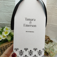 Sacola Personalizada para Convite de Padrinhos de Casamento - pacote com 10 unidades - Atelie Cor de Flor