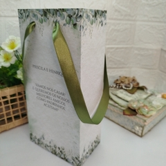 Sacola Personalizada para Convite de Padrinhos de Casamento - pacote com 10 unidades - Atelie Cor de Flor