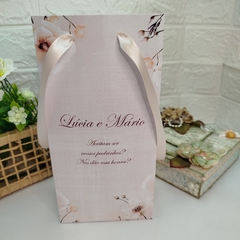 Sacola Personalizada para Convite de Padrinhos de Casamento - pacote com 10 unidades - Atelie Cor de Flor