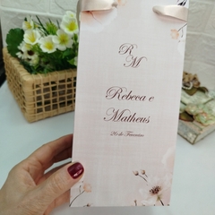 Sacola Personalizada para Convite de Padrinhos de Casamento - pacote com 10 unidades