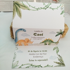 Convite Personalizado tema Dinossauros - Pacote c/ 10 unidades