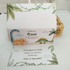 Convite Personalizado tema Dinossauros - Pacote c/ 10 unidades - loja online