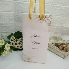 Sacola Personalizada para Convite de Padrinhos de Casamento - pacote com 10 unidades - Atelie Cor de Flor