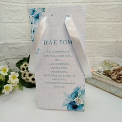 Sacola Personalizada para Convite de Padrinhos de Casamento - pacote com 10 unidades - Atelie Cor de Flor