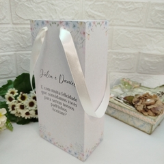 Sacola Personalizada para Convite de Padrinhos de Casamento - pacote com 10 unidades - Atelie Cor de Flor