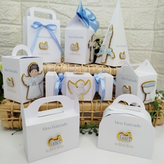 Kit de Caixinhas Personalizadas para Batizado Menino Luxo - comprar online