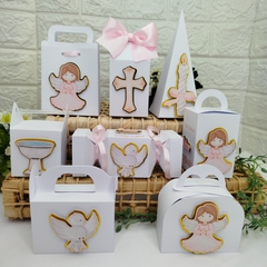 Kit de Caixinhas Personalizadas para Batizado Menina na internet