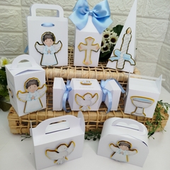 Kit de Caixinhas Personalizadas para Batizado Menino Luxo