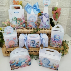 Kit de Caixinhas Personalizadas Festa Infantil tema Fundo do Mar Menino - Atelie Cor de Flor