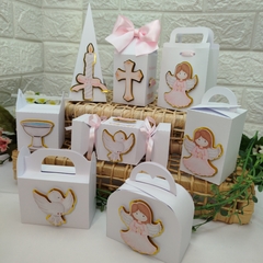 Kit de Caixinhas Personalizadas para Batizado Menina - Atelie Cor de Flor
