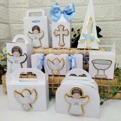 Kit de Caixinhas Personalizadas para Batizado Menino Luxo - comprar online