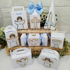Kit de Caixinhas Personalizadas para Batizado Menino Luxo na internet