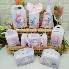 Kit de Caixinhas Personalizadas para Festa Infantil tema Fundo do Mar Menina - loja online