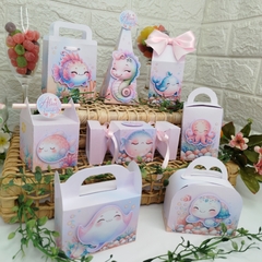 Kit de Caixinhas Personalizadas para Festa Infantil tema Fundo do Mar Menina - Atelie Cor de Flor