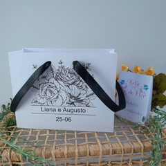 Sacola Personalizada para Convite de Padrinhos de Casamento - pacote c/ 10 unidades - Atelie Cor de Flor