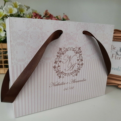 Sacola Personalizada para Convite de Padrinhos de Casamento - pacote c/ 10 unidades - Atelie Cor de Flor
