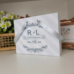 Sacola Personalizada para Convite de Padrinhos de Casamento - pacote c/ 10 unidades - Atelie Cor de Flor