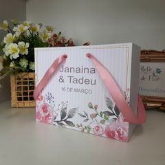 Sacola Personalizada para Convite de Padrinhos de Casamento - pacote c/ 10 unidades - Atelie Cor de Flor