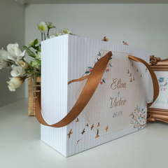Sacola Personalizada para Convite de Padrinhos de Casamento - pacote c/ 10 unidades - Atelie Cor de Flor