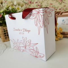 Sacola Personalizada para Convite de Padrinhos de Casamento - pacote c/ 10 unidades - Atelie Cor de Flor