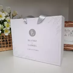 Sacola Personalizada para Convite de Padrinhos de Casamento - pacote c/ 10 unidades - Atelie Cor de Flor