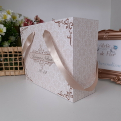 Sacola Personalizada para Convite de Padrinhos de Casamento - pacote c/ 10 unidades - Atelie Cor de Flor